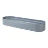 A long, oval-shaped raised garden bed made of corrugated metal. Produktbild-Vorschau