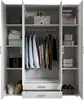 Karl Kleiderschrank 4-türig mit Spiegel 159 cm Weiß Produktbild-Vorschau 10