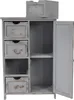 Komoda HWC-D12, Shabby-Look Vintage 82x55x30cm ~ sivá Náhľad obrázku produktu 5