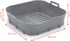 1.04 Silikon Airfryer Korb 20,5 x 20,5 cm - 2 Stück in grau Produktbild-Vorschau 2
