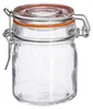 A clear studio shot of an empty glass jar with a clamp lid. Anteprima dell’immagine prodotto