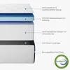 A cross-section diagram of a mattress showing its different layers and features. Produktbild-Vorschau
