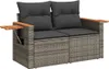 vidaXL 6-tlg. Garten-Sofagarnitur mit Kissen Grau Poly Produktbild-Vorschau 3