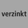 The image shows the word "verzinkt" in black text on a light gray background. Produktbild-Vorschau