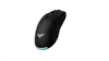 A black wireless gaming mouse with RGB lighting is shown against a white background. Produktbild-Vorschau