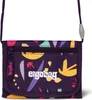 A close-up view of a purple wallet with a colorful abstract pattern and a strap. Anteprima dell’immagine prodotto