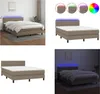 vidaXL Boxspringbett mit Matratze & LED Taupe 140x200 cm Produktbild-Vorschau 1