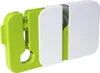 A close-up, angled view of a green and white plastic bag sealer. Náhled obrázku produktu