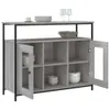 A sideboard with glass doors and shelves, displaying some dishes and glasses. Produktbild-Vorschau