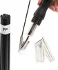 A close-up shot of a plastic welding tool and a bundle of plastic filler rods. Produktbild-Vorschau