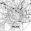 MuchoWow® Poster Karte - Mailand - Stadtplan - Schwarz und Produktbild-Vorschau 1