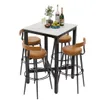 A bar table with four stools and some decorative items on top. Náhľad obrázku produktu