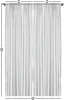 Two white curtains hanging side-by-side against a white background, with measurement indicators. Produktbild-Vorschau