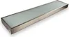 A product shot of a rectangular LED light fixture with a brushed metal frame and a frosted glass cover, presented on a white background. Produktbild-Vorschau