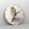 Wanduhr - Rund - Glasuhr - Zeichnung einzeilig Frau - Produktbild-Vorschau 4