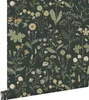 ESTAhome carta da parati fiori selvatici verde scuro 50 x Anteprima dell’immagine prodotto 1