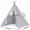 Detský stan tipi detský vigvam detský domček sivý 80x80x110 Náhľad obrázku produktu 5