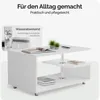 CASARIA® Couchtisch Weiß Holz mit Stauraum 95x55cm Produktbild-Vorschau 4