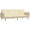 vidaXL Schlafsofa 2-Sitzer Creme Stoff Produktbild-Vorschau 1
