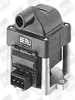 A close-up studio shot of a black and silver automotive ignition coil. Produktbild-Vorschau
