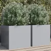 vidaXL Pflanzkübel 2 Stk. Silbern 42x40x39 cm Verzinkter Produktbild-Vorschau 9