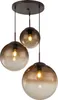 A close-up studio shot of a pendant light fixture with three glass globes. Produktbild-Vorschau