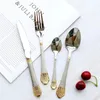 Mäander Besteck Set 6 Personen 24 Teilig Gold Besteckset Produktbild-Vorschau 5