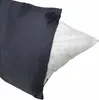 A dark blue pillowcase is partially covering a white pillow. Náhled obrázku produktu