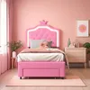 Kinderbett 90x200 cm, gepolstert, verstellbares Kopfteil, 2 Produktbild-Vorschau 2