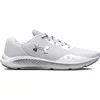 A side view of a white and gray Under Armour running shoe against a white background. Produktbild-Vorschau