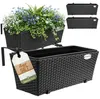 Blumenkasten 4er Set Polyrattan 60x20x19cm mit Innentopf & Produktbild-Vorschau 1