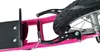 Close-up view of the rear brake mechanism and wheel of a pink scooter. Podgląd zdjęcia produktu