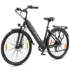 A black electric bicycle is shown against a white background. Produktbild-Vorschau