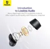 An exploded view diagram of earbud components, with marketing text. Anteprima dell’immagine prodotto