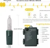 Diagrams and text explaining the features and specifications of LED string lights. Produktbild-Vorschau