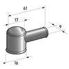 A technical drawing with dimensions of a protective cap for ring cable lugs. Produktbild-Vorschau