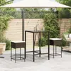 vidaXL Garten-Barhocker mit Kissen 2 Stk. Braun Poly Rattan Produktbild-Vorschau 3