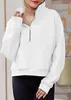 ASKSA Dámská mikina s límečkem Stand-Up Zip Pullover Plain Náhled obrázku produktu 2