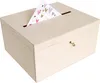 A light wood box with a slot on top and a small key lock on the side, with a card partially inserted into the slot. Anteprima dell’immagine prodotto