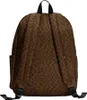 The back view of a brown leopard print backpack. Podgląd zdjęcia produktu