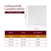 A size chart for a duvet with an image of a duvet. Voir les images du produit