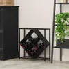 vidaXL Wijnrek, 16 flessen, houtvezel, zwart, eikenlook Productafbeelding-voorbeeld 2