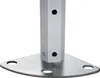 A close-up view of the base of a silver aluminum pole attached to a triangular metal plate with three holes. Anteprima dell’immagine prodotto