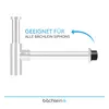 Diagram showing a plumbing siphon with text indicating compatibility. Produktbild-Vorschau