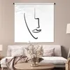 MuchoWow® Wandteppich Wandbehang Gesicht - Schwarz - Weiß - Produktbild-Vorschau 5