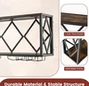 A close-up view of a wall-mounted wine rack with a diamond pattern and wine glass holders, with inset images highlighting its features. Náhľad obrázku produktu