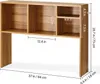 A wooden bookshelf with dimensions indicated by white lines and text. Voir les images du produit