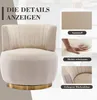 LVHOM Fauteuil pivotant avec socle métallique, Fauteuil de Voir les images du produit 4