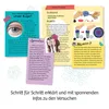 A collage of informational cards and illustrations related to an eye experiment and color mixing, likely for a children's science kit. Anteprima dell’immagine prodotto