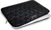 A black quilted laptop sleeve with a gold Guess logo, partially covering a silver laptop. Produktbild-Vorschau